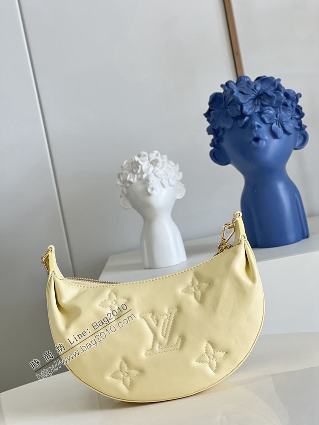 LV專櫃2023新款Over The Moon月亮手袋 M59823黃 路易威登Monogram刺繡腋下肩背斜挎女包 dn1195